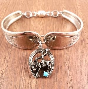 Spoon handle bracelet with cowboy charm